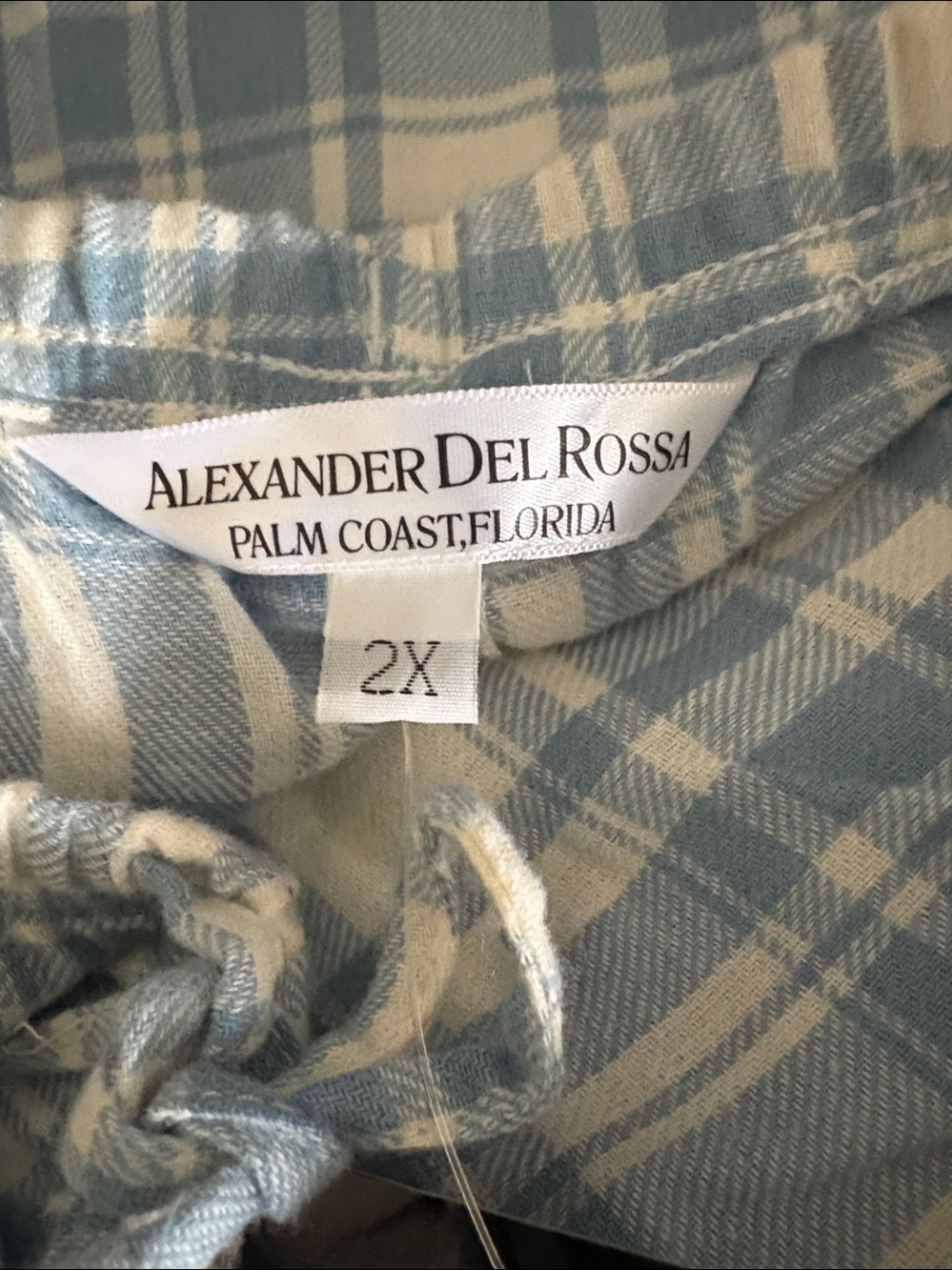 Cotton Alexander Del Rossa Plaid Pajama Lounge Pants waist 21 in 32 inseam - Picture 3 of 4